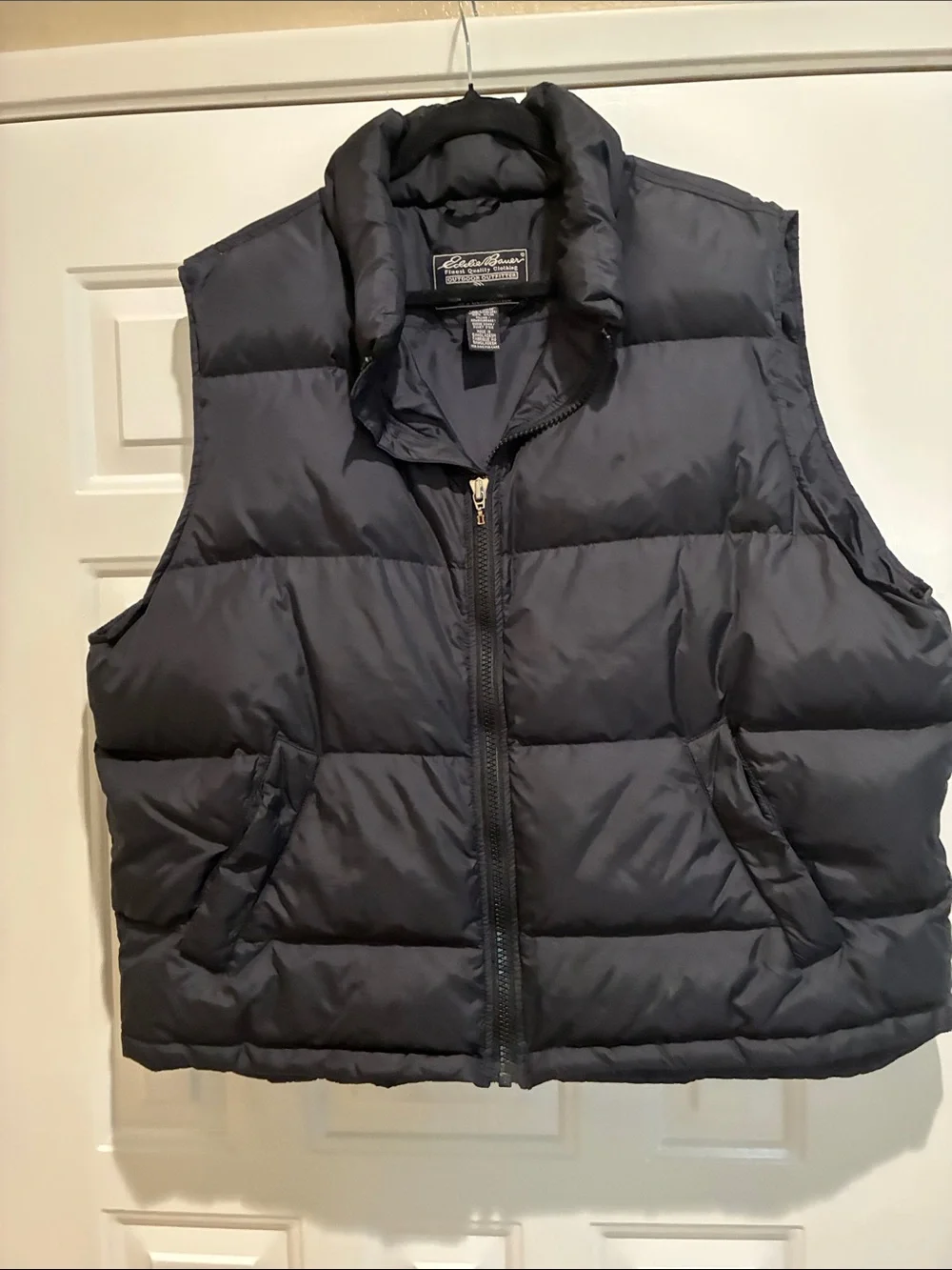 Eddie Bauer Navy Quilted  down goose Puffer Vest